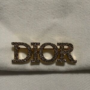 Dior Gold and Silver Crystal Brooch